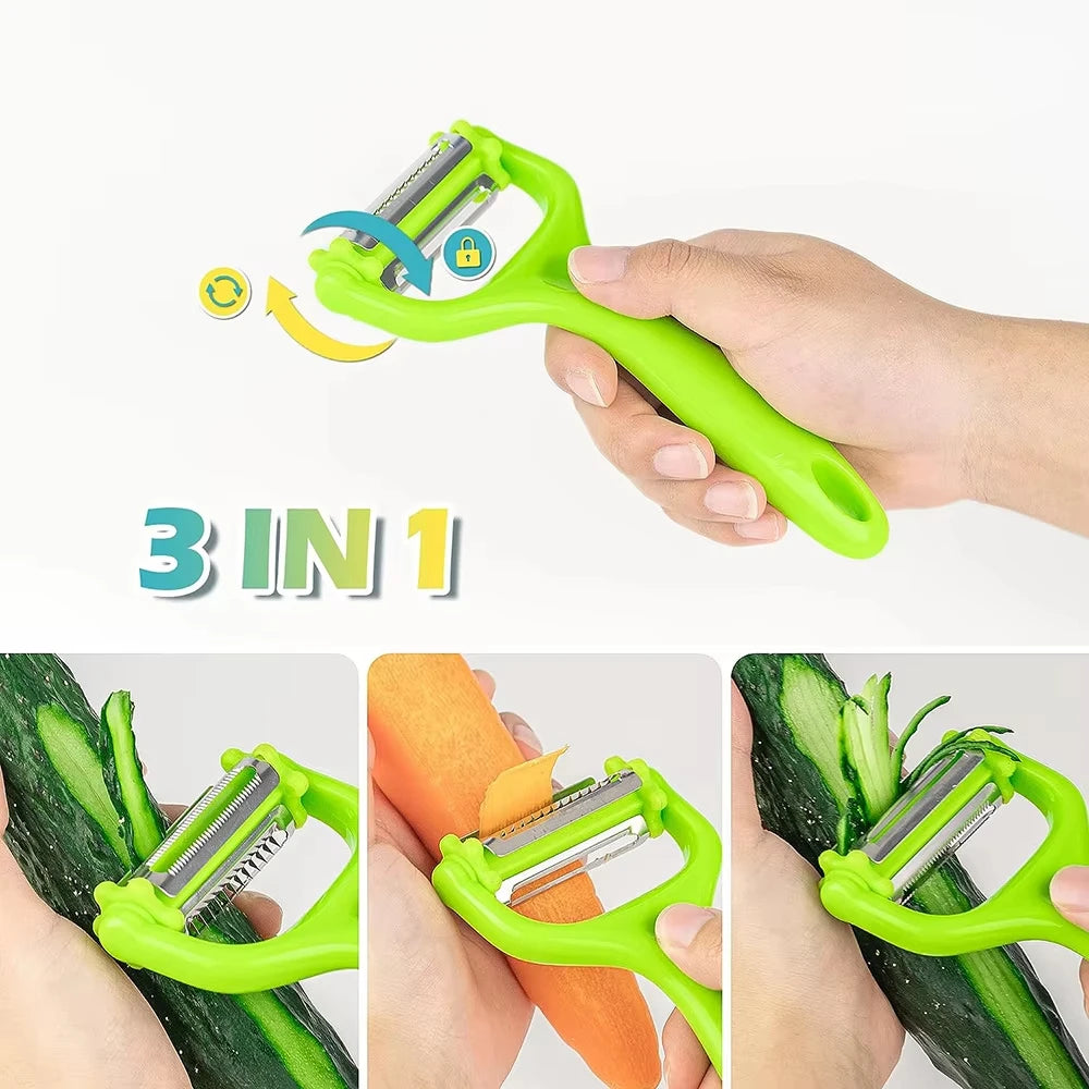 Herbal Scissors Stainless Steel 5 Blade Kitchen Scissors Mince Fresh Herbs & Leafy Greens Kitchen Gadgets with Cover (Green)