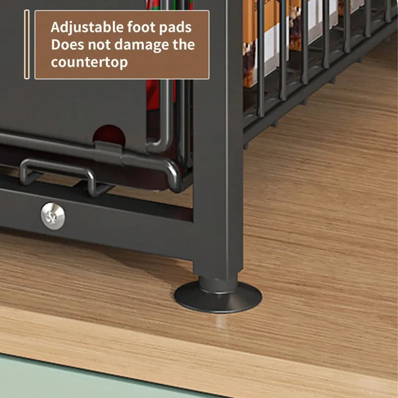 Pull-Out Under Sink Storage Rack, 2-Tier Sliding Basket Organizer for Kitchen Cabinets, Bathroom, Pantry & Household Storage