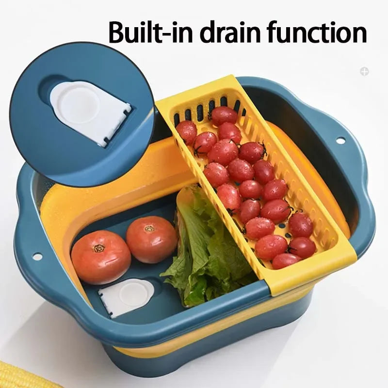 Premium Collapsible Silicone Strainer - Space-Saving Kitchen Colander