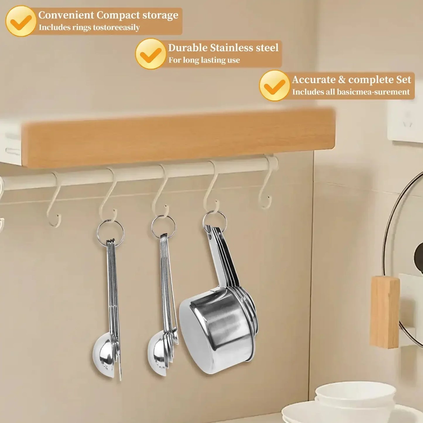 Professional 18-Piece Stainless Steel Measuring Cups & Spoons Set