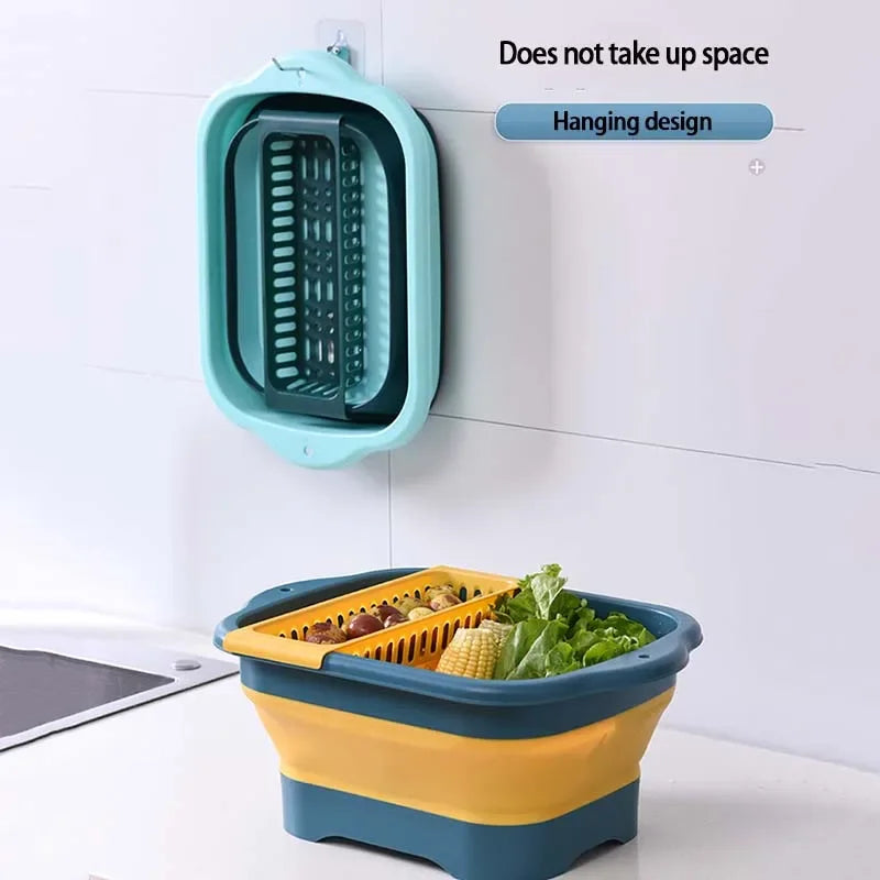 Premium Collapsible Silicone Strainer - Space-Saving Kitchen Colander