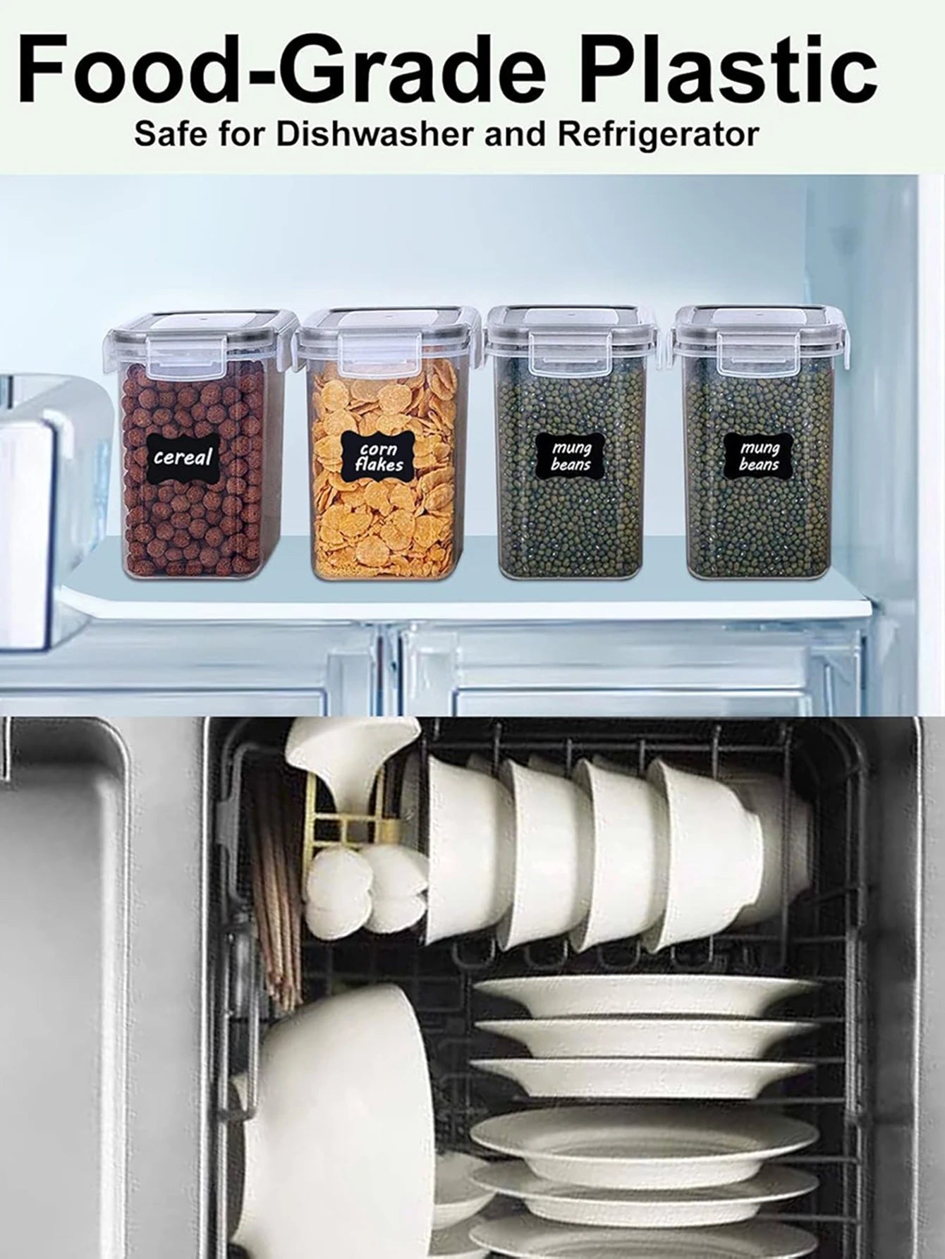 42pcs,Airtight storage bins, multi-purpose leak-proof and reusable food storage jars, portable and stackable food airtight bins