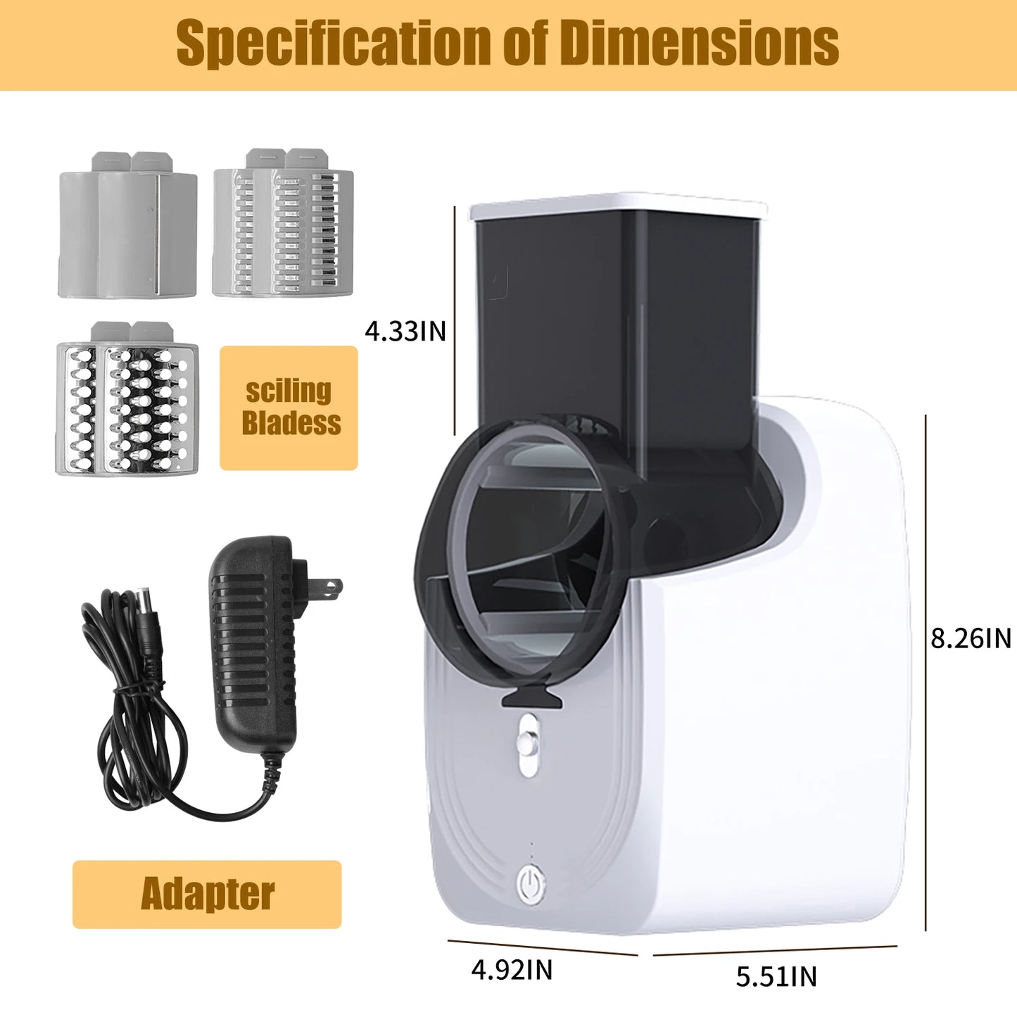 Professional Electric Food Processor - Multi-Function Cheese Grater & Vegetable Slicer