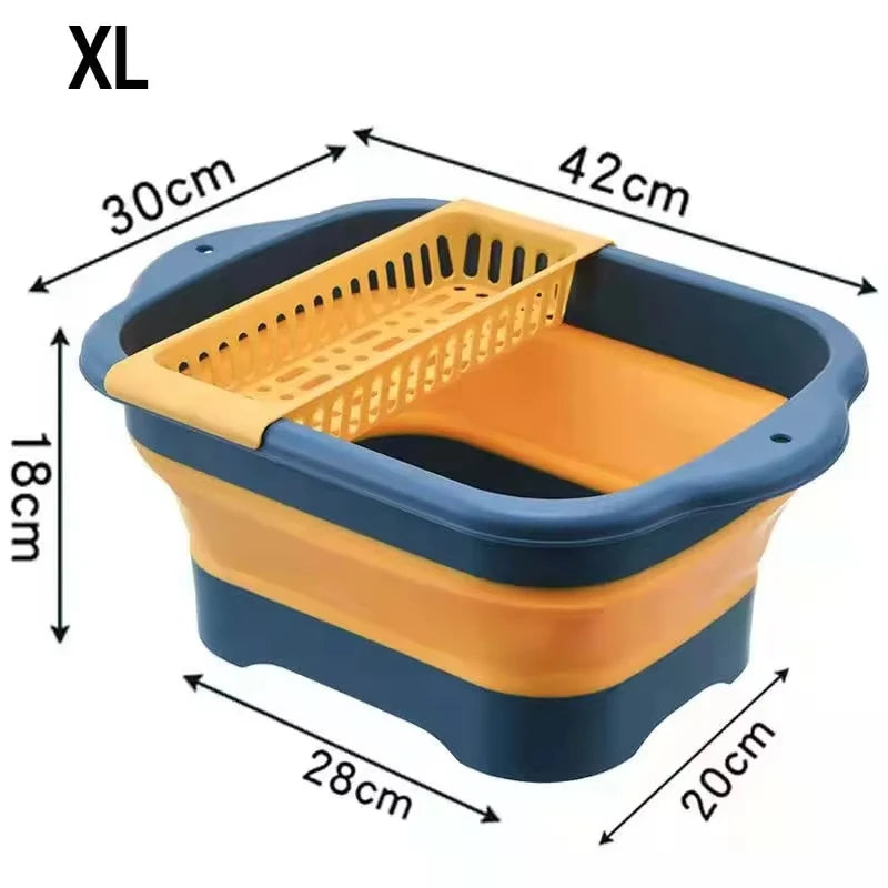 Premium Collapsible Silicone Strainer - Space-Saving Kitchen Colander