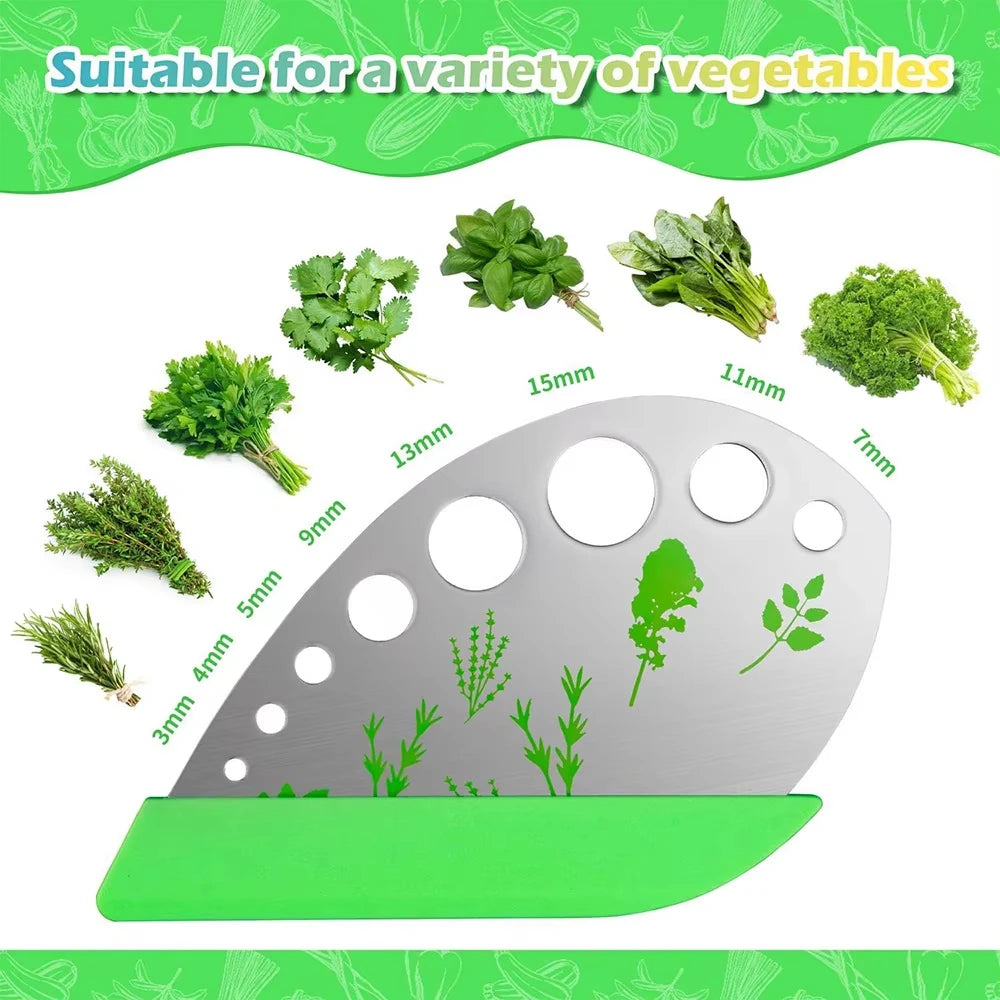 Herbal Scissors Stainless Steel 5 Blade Kitchen Scissors Mince Fresh Herbs & Leafy Greens Kitchen Gadgets with Cover (Green)