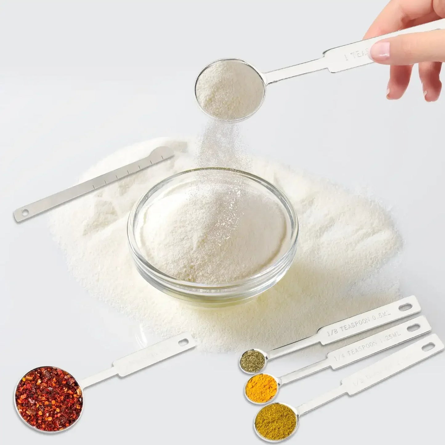 Professional 18-Piece Stainless Steel Measuring Cups & Spoons Set