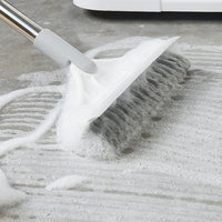 Professional 2-in-1 Floor Scrub Brush - Long Handle Squeegee & Cleaning Mop