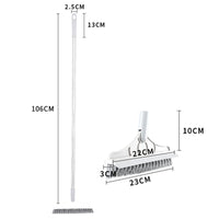 Professional 2-in-1 Floor Scrub Brush - Long Handle Squeegee & Cleaning Mop