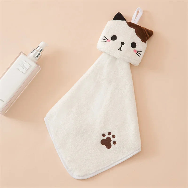 Premium Cat Kitchen Cleaning Towel - Ultra-Soft Coral Velvet Hand Towel