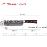 Professional Damascus Steel Kitchen Knife Set - Laser-Etched Chef's Collection