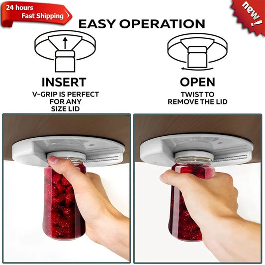 Professional Under-Cabinet Jar & Bottle Opener - Multi-Function Kitchen Tool