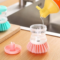 2-in-1 Dish Brush with Built-in Soap Dispenser - Kitchen Cleaning Tool