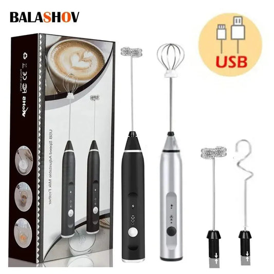 Professional USB Electric Milk Frother - Rechargeable Handheld Coffee Maker