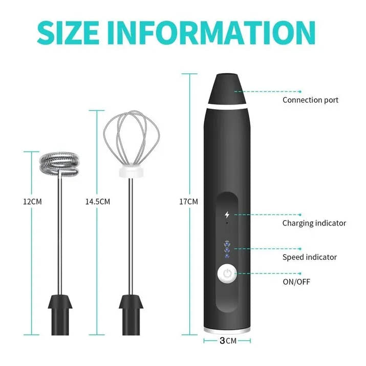Professional USB Electric Milk Frother - Rechargeable Handheld Coffee Maker