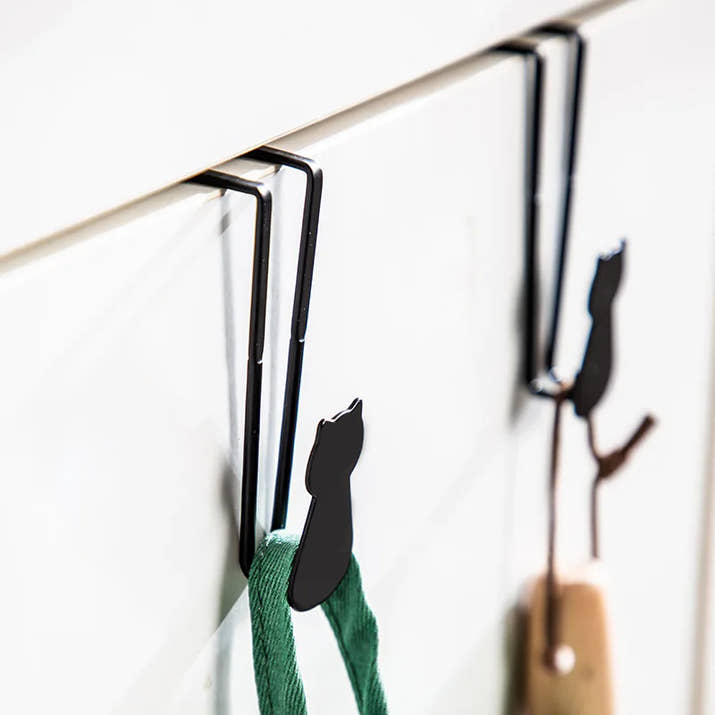 Adorable Cat Over-Door Hooks - Multi-Purpose Kitchen & Bathroom Organizer
