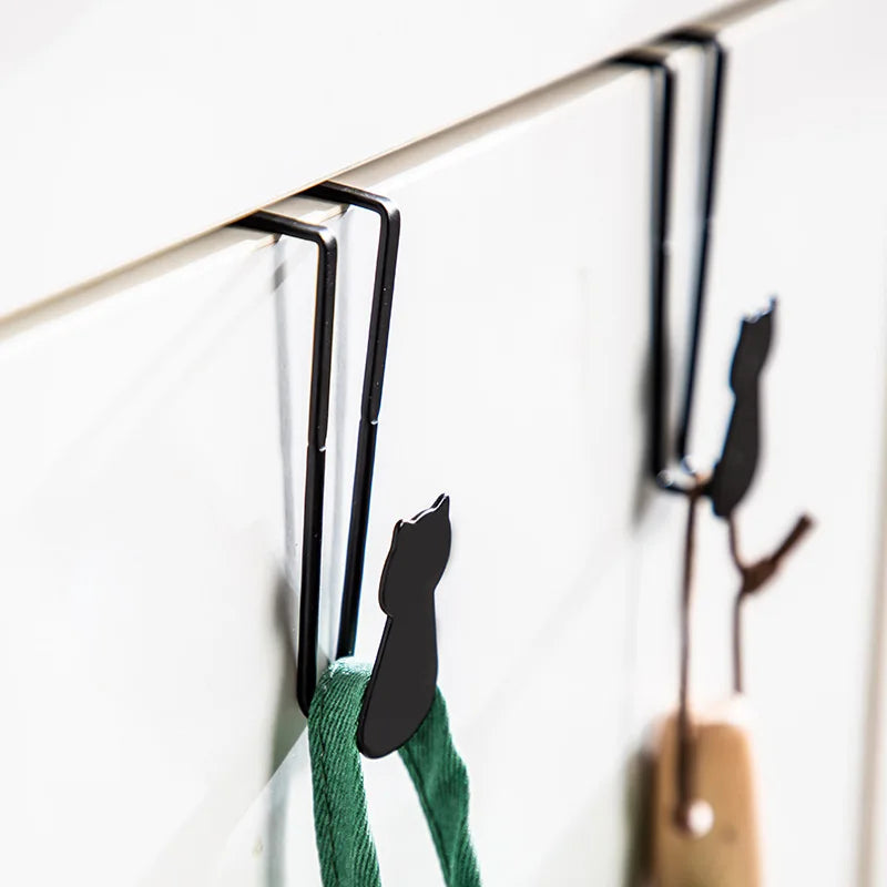 Adorable Cat Over-Door Hooks - Multi-Purpose Kitchen & Bathroom Organizer