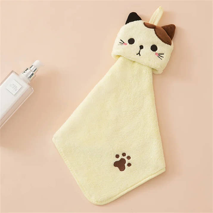 Premium Cat Kitchen Cleaning Towel - Ultra-Soft Coral Velvet Hand Towel