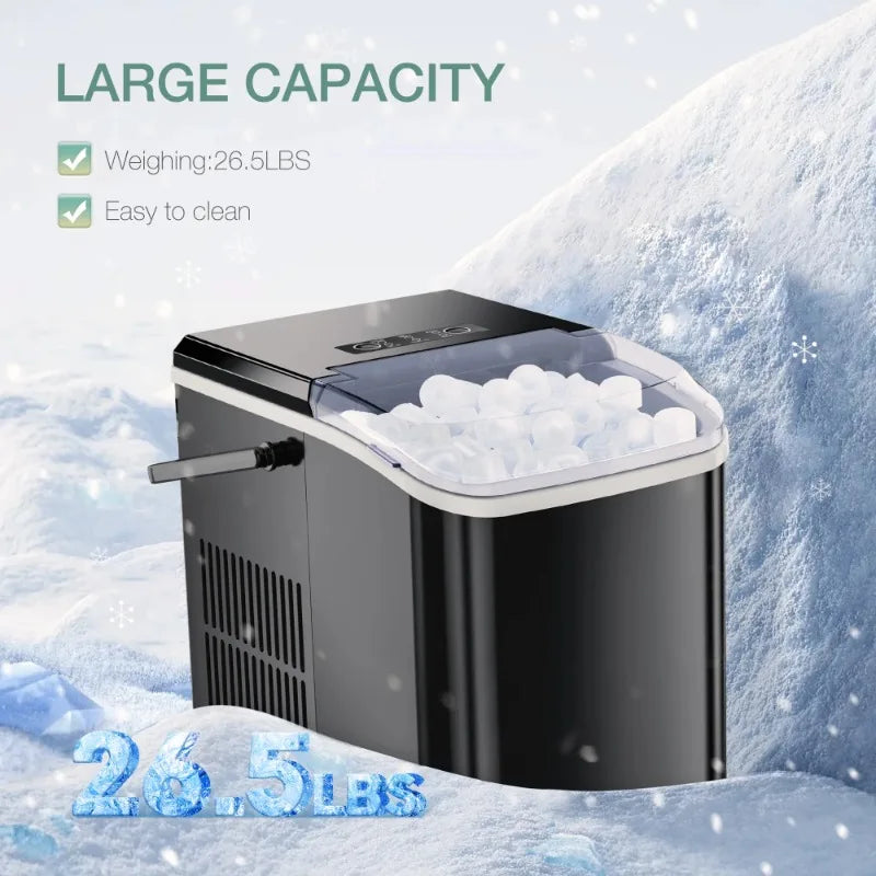 JOINSUN Portable Countertop Ice Maker - 9 Cubes in 6 Minutes with Self-Cleaning