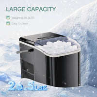 JOINSUN Portable Countertop Ice Maker - 9 Cubes in 6 Minutes with Self-Cleaning