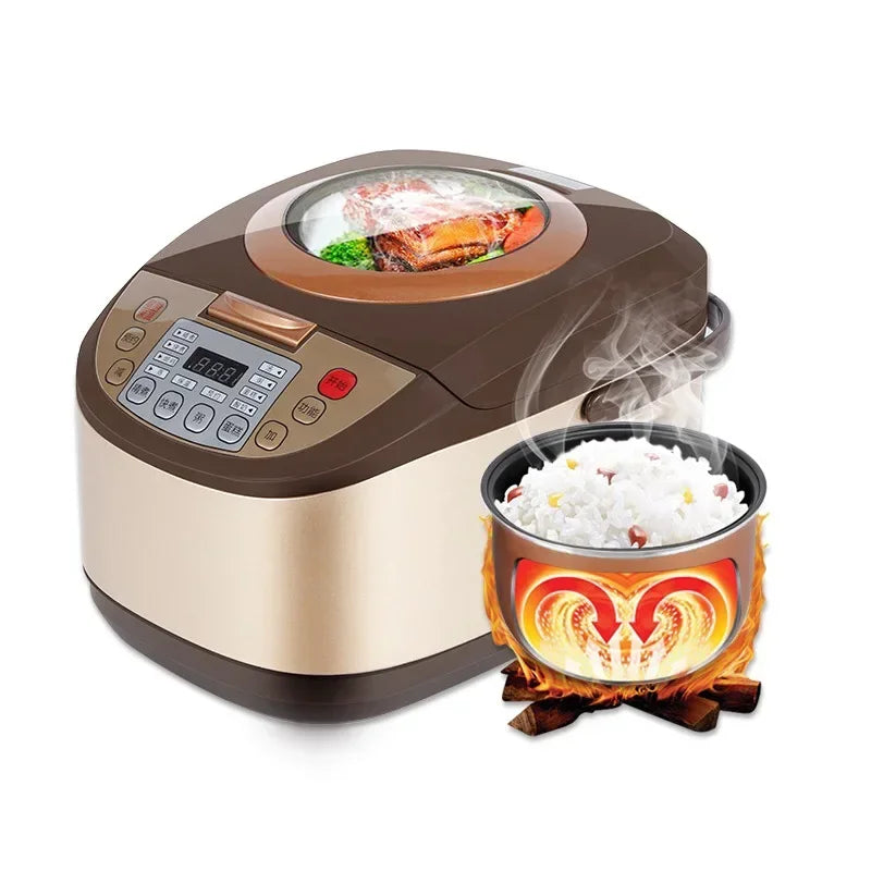 5L Electric Rice Cooker - Smart Multi-Function Pressure Cooker & Steamer