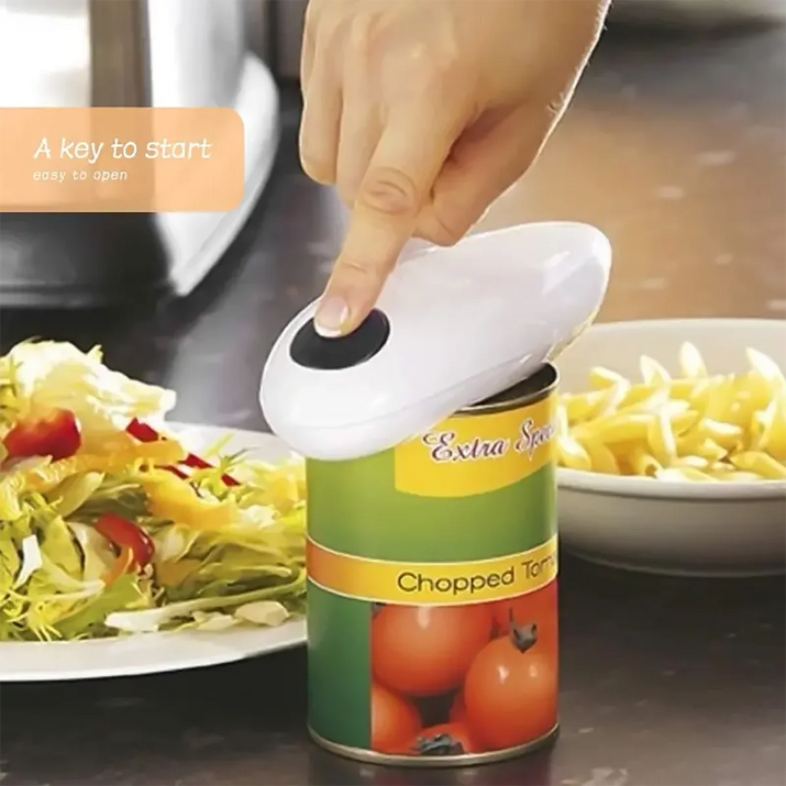 Electric Can Opener - Easy One-Touch Operation with Bottle Opener