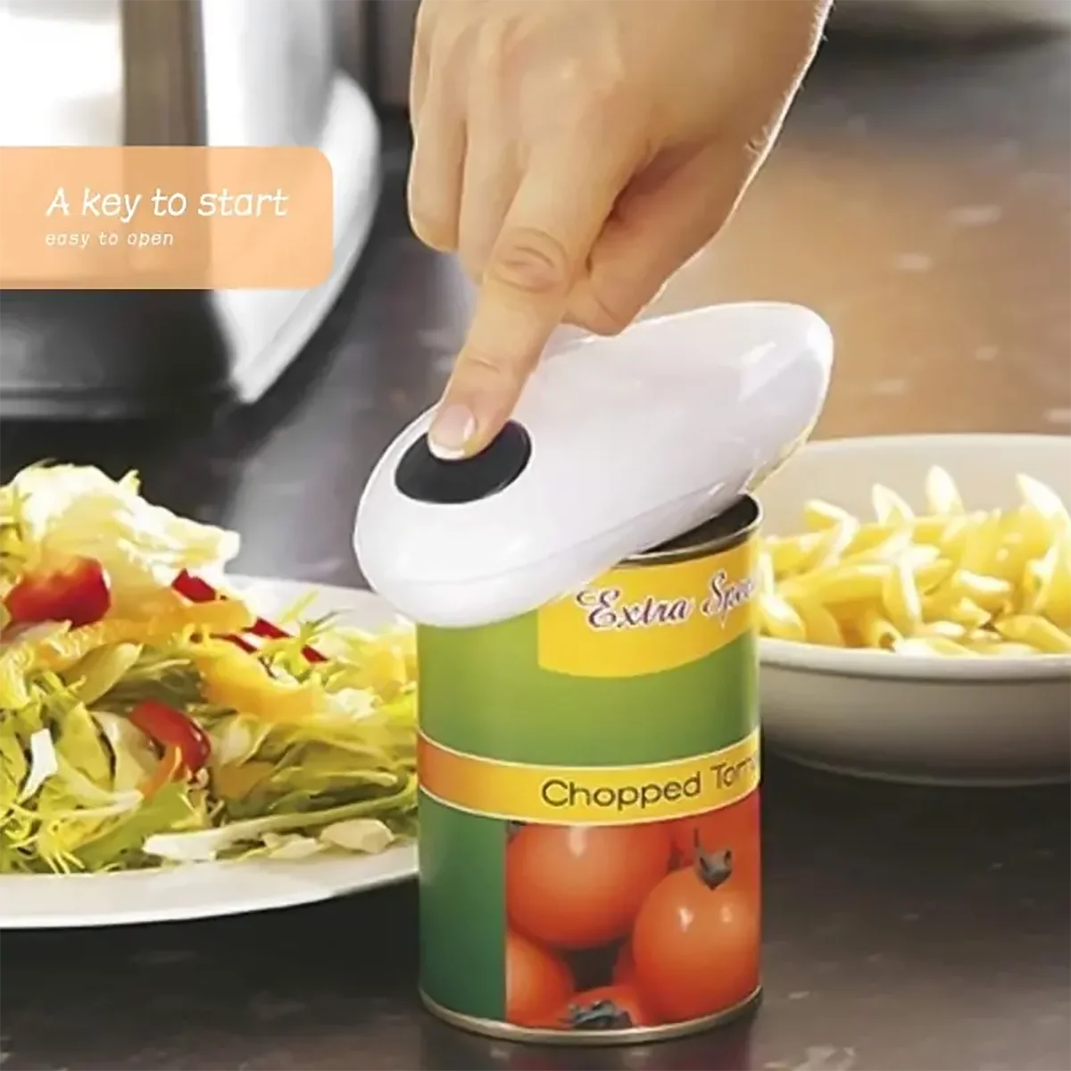Electric Can Opener - Easy One-Touch Operation with Bottle Opener