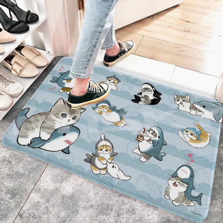 Premium Cat Kitchen Mat - Anti-Slip Modern Home Decor Floor Mat