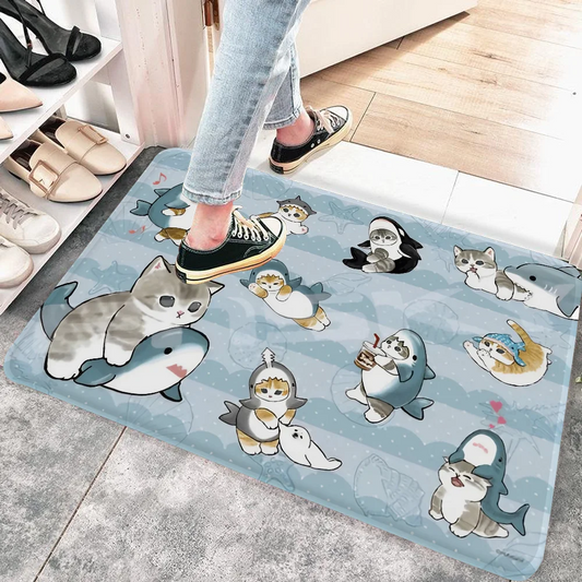 Premium Cat Kitchen Mat - Anti-Slip Modern Home Decor Floor Mat