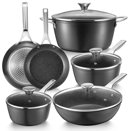 BEZIA Professional 10-Piece Non-Stick Induction Cookware Set
