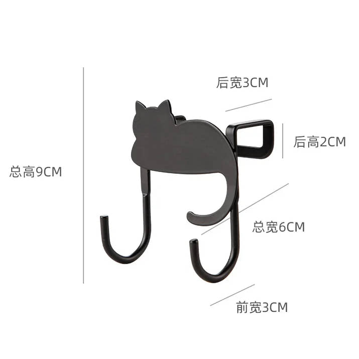 Adorable Cat Over-Door Hooks - Multi-Purpose Kitchen & Bathroom Organizer