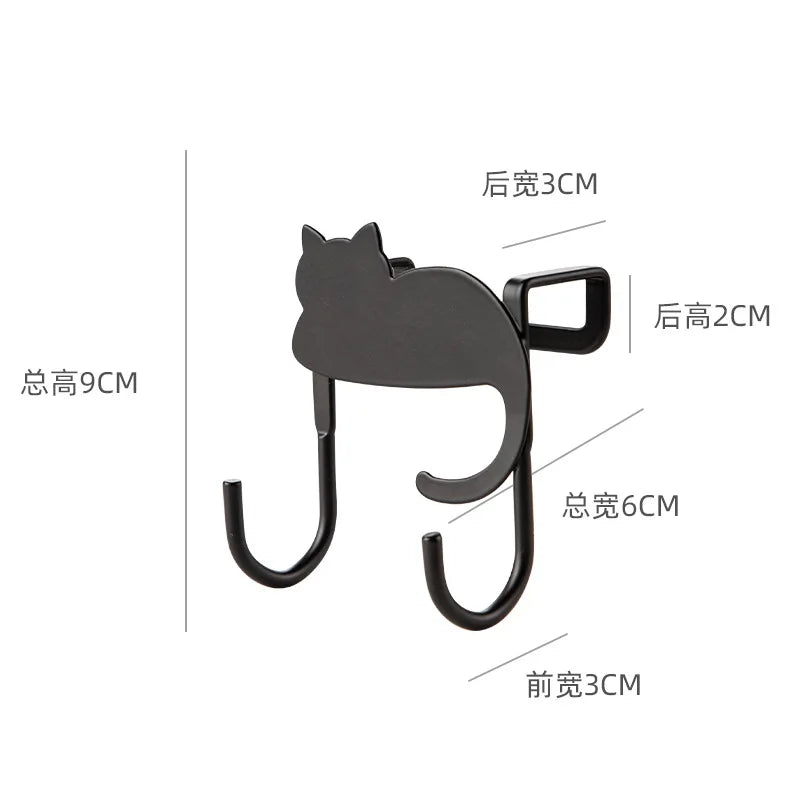 Adorable Cat Over-Door Hooks - Multi-Purpose Kitchen & Bathroom Organizer