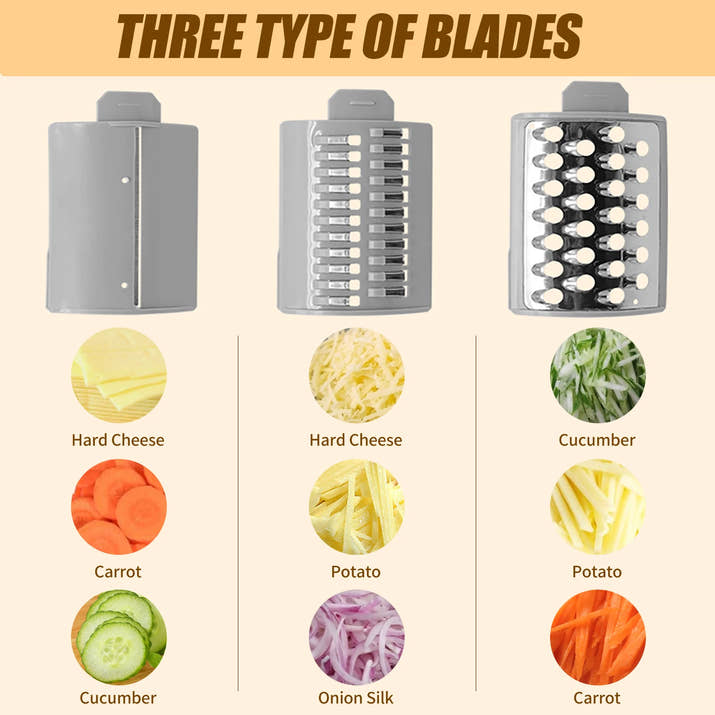 Professional Electric Food Processor - Multi-Function Cheese Grater & Vegetable Slicer