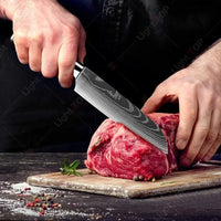 Professional Damascus Steel Kitchen Knife Set - Laser-Etched Chef's Collection