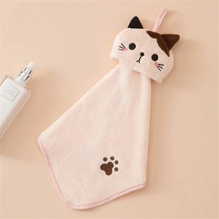 Premium Cat Kitchen Cleaning Towel - Ultra-Soft Coral Velvet Hand Towel