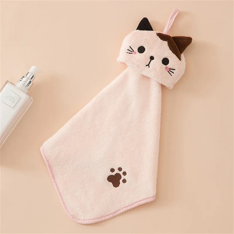 Premium Cat Kitchen Cleaning Towel - Ultra-Soft Coral Velvet Hand Towel