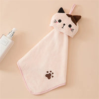 Premium Cat Kitchen Cleaning Towel - Ultra-Soft Coral Velvet Hand Towel