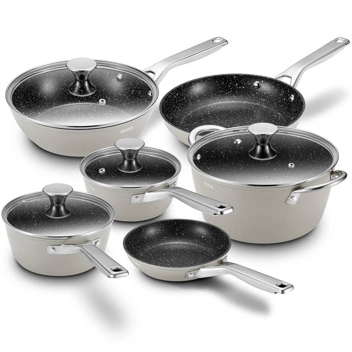 BEZIA Professional 10-Piece Non-Stick Induction Cookware Set