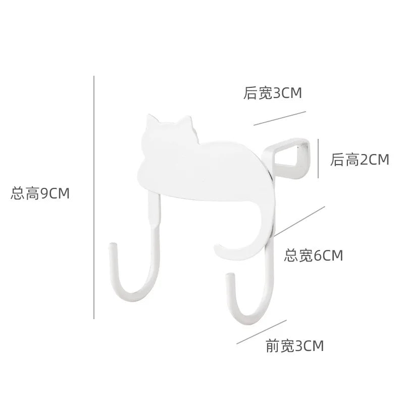 Adorable Cat Over-Door Hooks - Multi-Purpose Kitchen & Bathroom Organizer