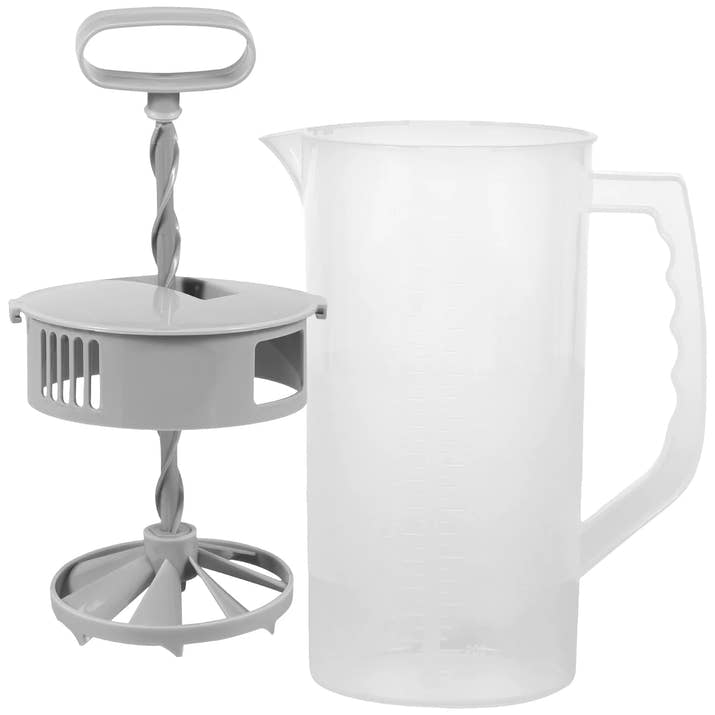 2000ml Large Mixing Pitcher with Lid - Wide Mouth Juice Container & Mixer