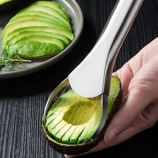 3-in-1 Avocado Slicer Tool - Stainless Steel Fruit Cutter & Kitchen Gadget