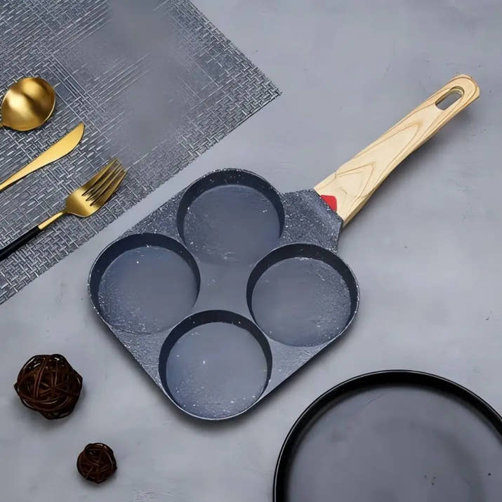 4-Hole Non-Stick Breakfast Pan - Multi-Function Egg & Pancake Maker