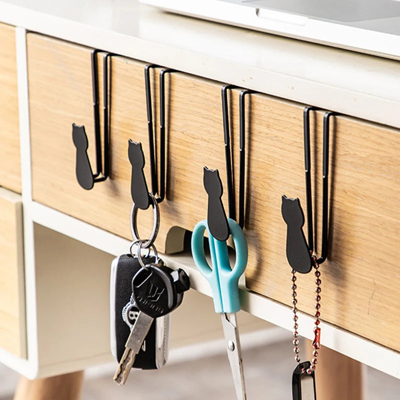 Adorable Cat Over-Door Hooks - Multi-Purpose Kitchen & Bathroom Organizer