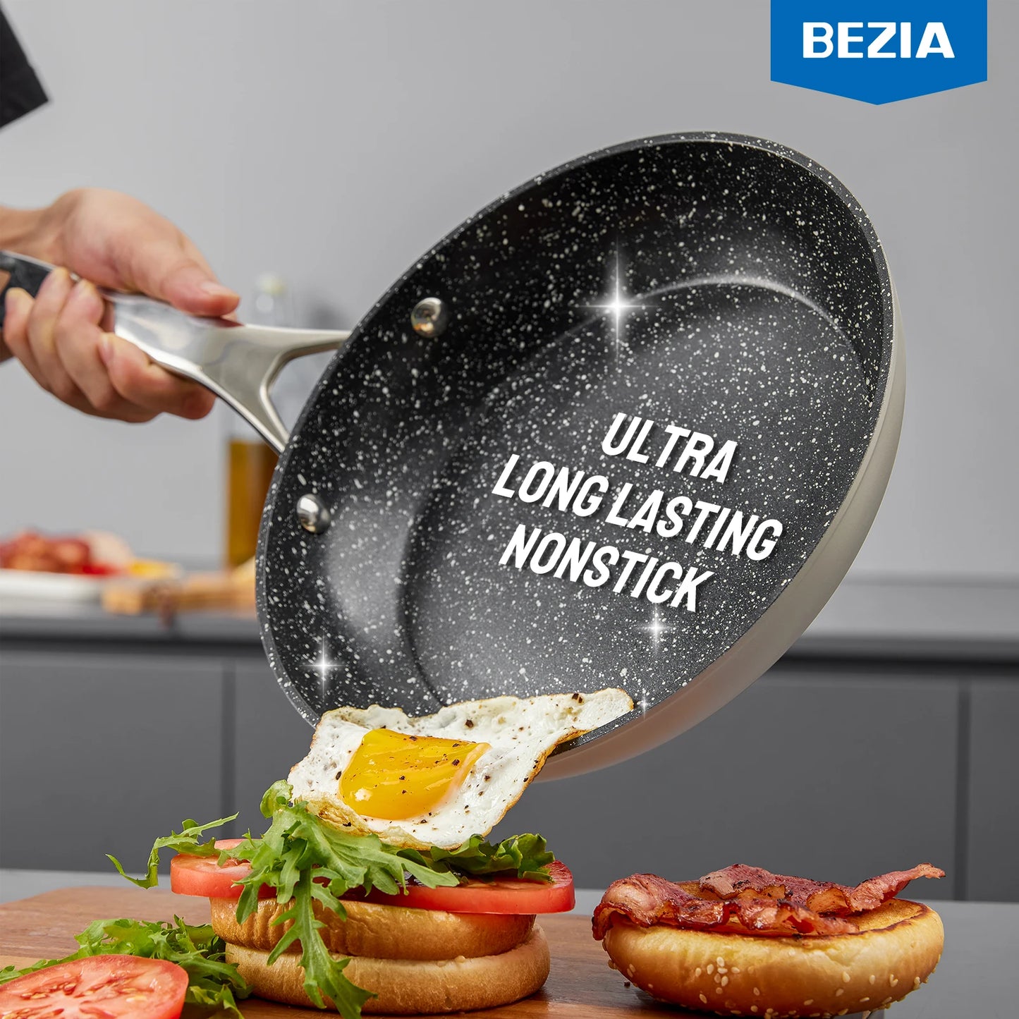 BEZIA Professional 10-Piece Non-Stick Induction Cookware Set