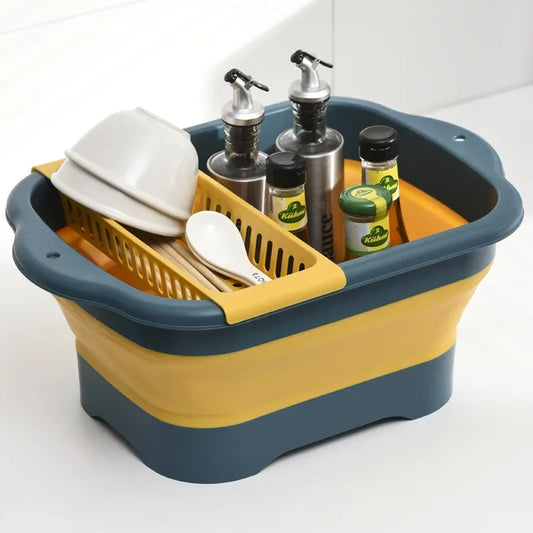 Premium Collapsible Silicone Strainer - Space-Saving Kitchen Colander