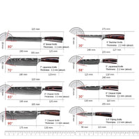 Professional Damascus Steel Kitchen Knife Set - Laser-Etched Chef's Collection