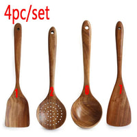 Premium Wooden Kitchen Utensils Set - Complete Cooking Spoon Collection