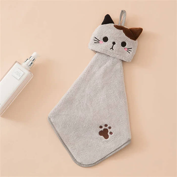Premium Cat Kitchen Cleaning Towel - Ultra-Soft Coral Velvet Hand Towel