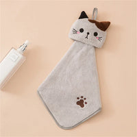 Premium Cat Kitchen Cleaning Towel - Ultra-Soft Coral Velvet Hand Towel