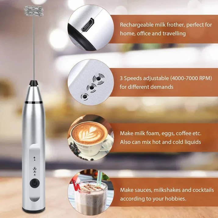 Professional USB Electric Milk Frother - Rechargeable Handheld Coffee Maker