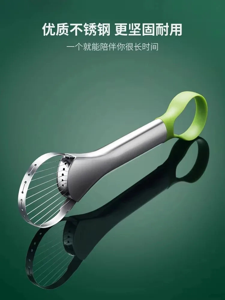 3-in-1 Avocado Slicer Tool - Stainless Steel Fruit Cutter & Kitchen Gadget
